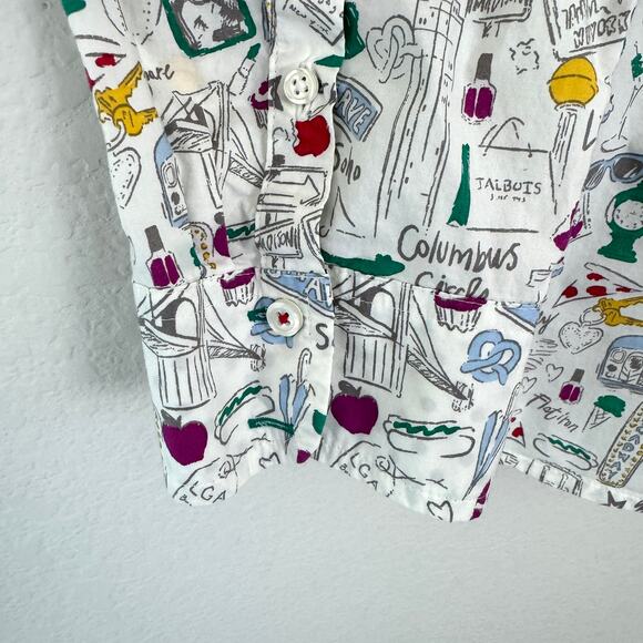 Talbots Womens Button Front Shirt Top Size L New York City 100% Cotton White - Picture 4 of 8